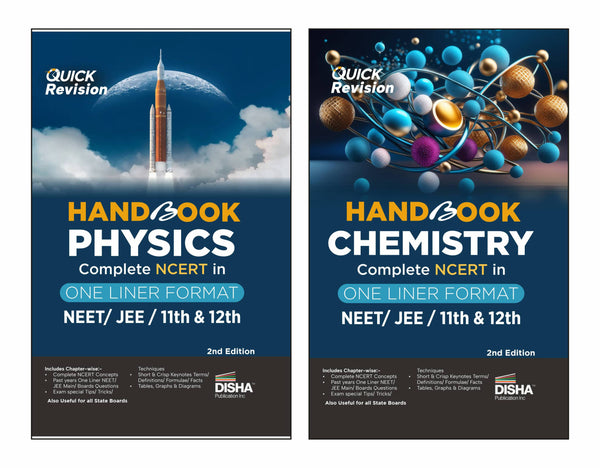 Disha Combo (set of 2 Books) HandBook Physics & Chemistry - Complete NCERT in One Liner Format for NEET/ JEE/ 11th & 12th | Engineering, Medical, CBSE Class XI & XII |