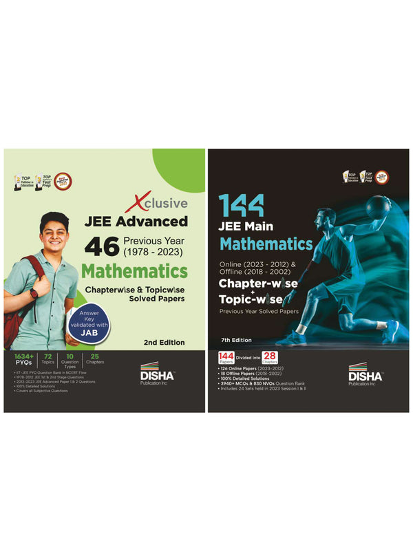 Combo Mathematics 144 JEE Mains & 46 JEE Advanced Previous Year (1978 - 2023) Chapterwise & Topicwise Solved Papers (set of 2 Books) | IIT-JEE PYQ Question Bank in NCERT Flow with 100% Detailed Solutions for JEE 2024 & 2025