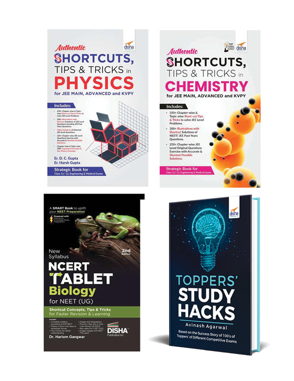 Combo (Set of 3 Books): SHORTCUTS, TIPS & TRICKS in Physics, Chemistry & Biology for NEET & CUET (UG) | 2nd Edition | One-Liner Theory, Mnemonics, Previous Year Questions, NCERT Tablet + Topper’s Study Hacks