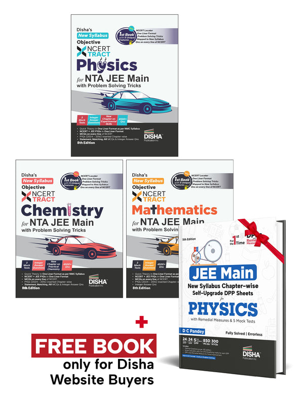 Disha's New Syllabus Objective NCERT Xtract Physics, Chemistry & Maths for NTA JEE Main 8th Edition|BITSAT, VITEEE & JEE Advanced|MCQs/ NVQs of NCERT, Tips on your Fingertips, Previous Year Que PYQs