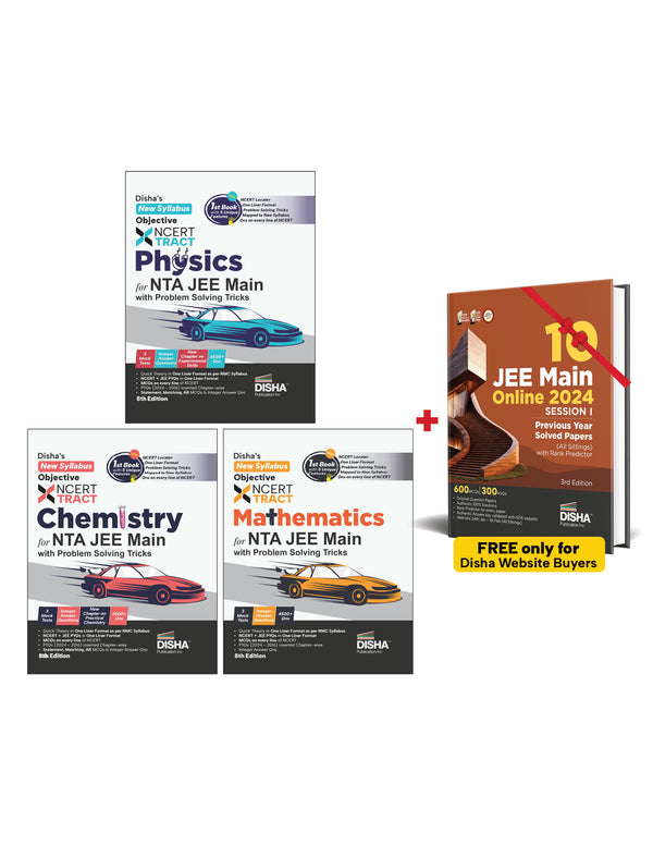 Disha's New Syllabus Objective NCERT Xtract Physics, Chemistry & Maths for NTA JEE Main 8th Edition|BITSAT, VITEEE & JEE Advanced|MCQs/ NVQs of NCERT, Tips on your Fingertips, Previous Year Que PYQs