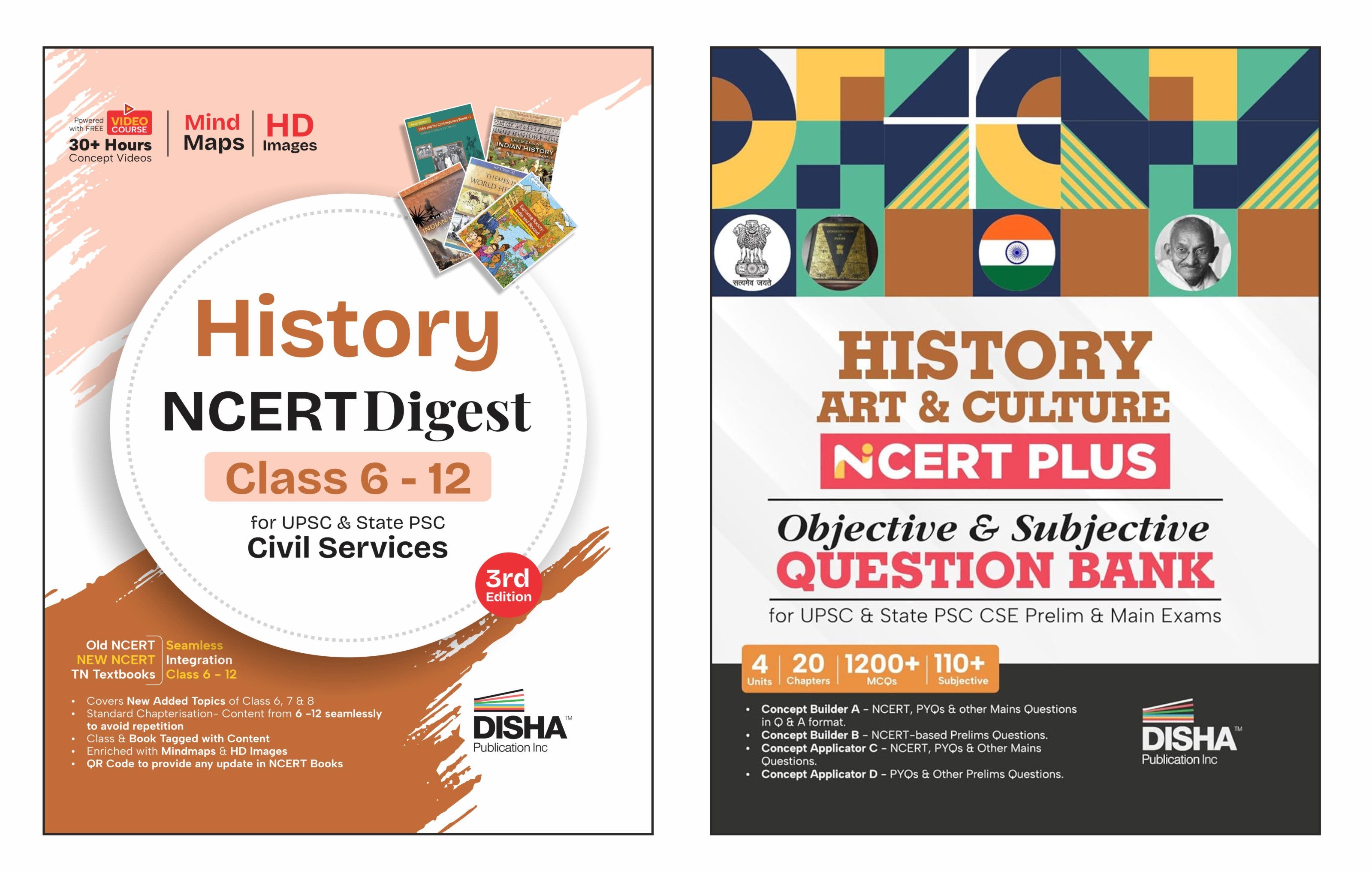 Disha Combo (2 Books) Indian History NCERT Digest (Concept Notes) + NC ...