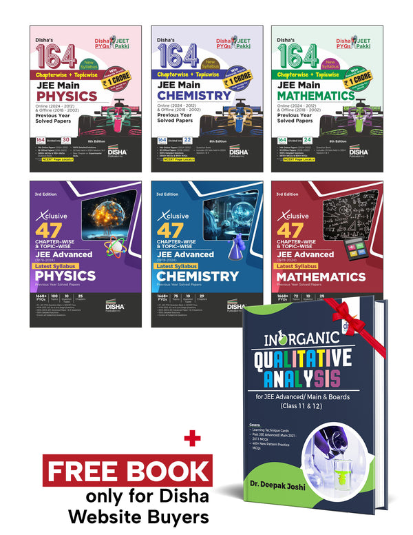 Combo 164 JEE Main (New Syllabus) & 47 Xclusive JEE Advanced PHYSICS, CHEMISTRY & MATHEMATICS Chapterwise & Topicwise Previous Year Solved Papers (set of 2 Books) 2nd Edition | PYQ Question Bank