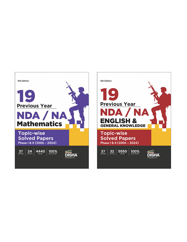 19 Previous Year NDA/ NA Mathematics, English & General Knowledge Topic-wise Solved Papers (2006 - 2023) - set of 2 Books - 9th Edition | 35 Authentic Papers | 9450 MCQs