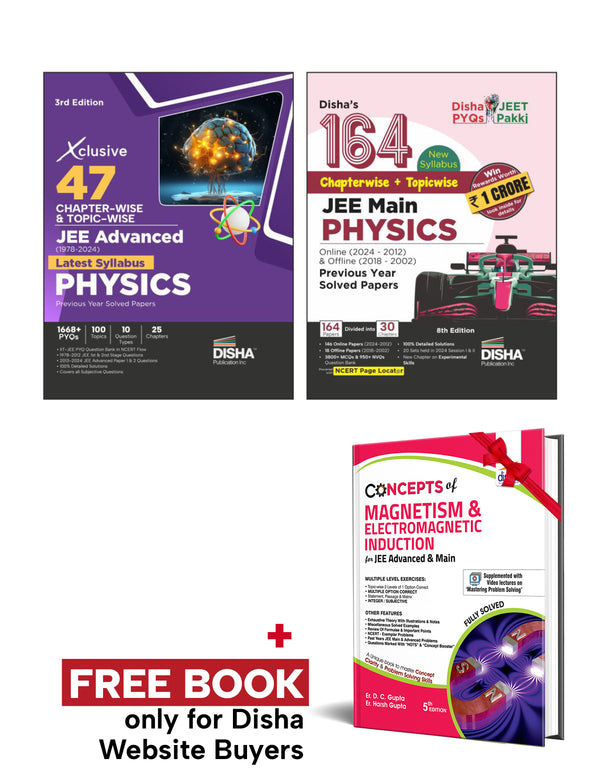 Combo 164 JEE Main (New Syllabus) & 47 Xclusive JEE Advanced Physics Chapterwise & Topicwise Previous Year Solved Papers (set of 2 Books) 2nd Edition | IIT-JEE PYQ Question Bank in NCERT Flow