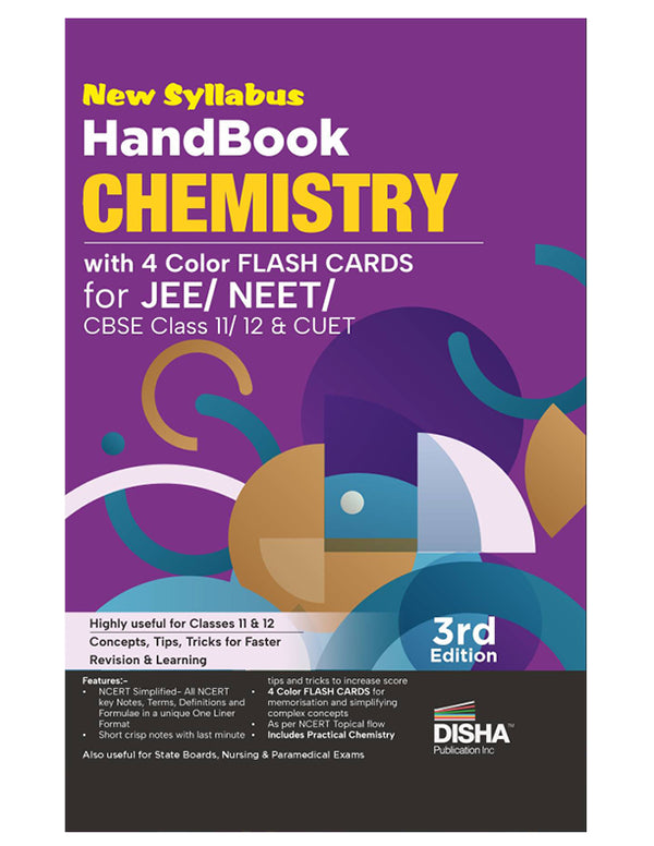 New Syllabus HandBook Chemistry with 4 Color Flash Cards for JEE, NEET, CBSE Class 11/ 12 & CUET - 3rd Edition | NCERT in One Liner Format | Engineering, Medical, Nursing, Paramedical, XI & XII