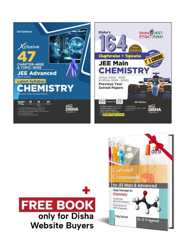 Combo 164 JEE Main (New Syllabus) & 47 Xclusive JEE Advanced Chemistry Chapterwise & Topicwise Previous Year Solved Papers (set of 2 Books) 2nd Edition | IIT-JEE PYQ Question Bank in NCERT Flow