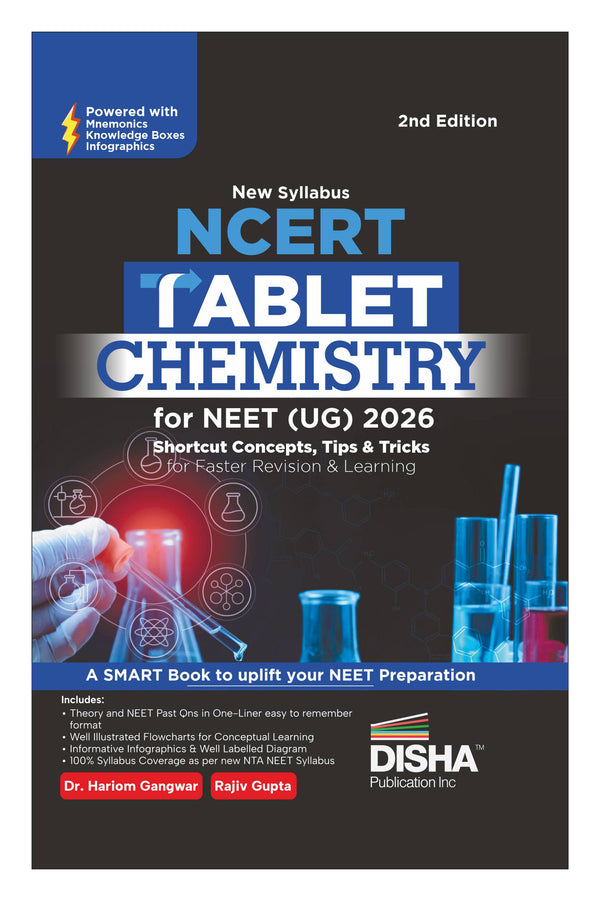 Disha's New Syllabus NCERT Tablet Chemistry for NEET (UG) 2026 - Shortcut Concepts, Tips & Tricks for Revision & Learning 2nd Edition | One Liner Theory with Mnemonics, PYQs (Previous Year Questions)
