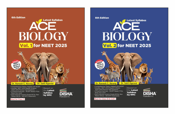 Disha New Syllabus ACE Biology Vol. 1 & 2 for NEET 2025 - 6th Edition | Based on the new syllabus by NMC | 100% useful for CUET & Class 11/ 12