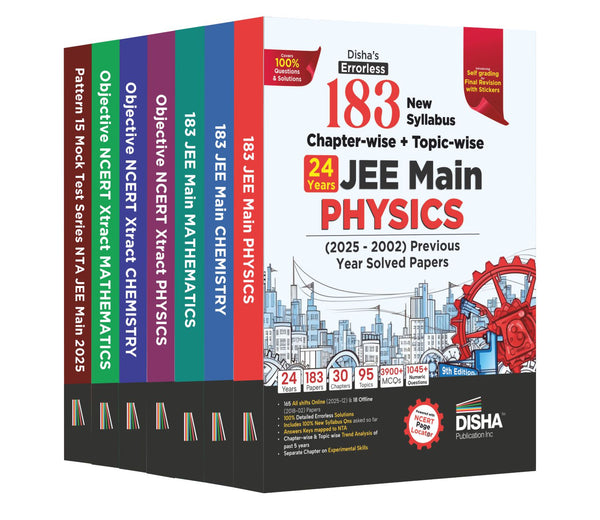 Disha Combo (7 Books) Victory NTA JEE Main 2026 New Syllabus Study Notes, Chapter-wise PYQs & Test Series 3rd Edn | Physics, Chemistry & Mathematics Study Package, PYQs & Mock Tests | 100% Solutions