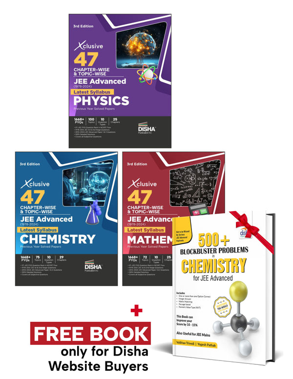 Xclusive 47 Chapter-wise & Topic-wise JEE Advanced (1978-2024) New Syllabus PHYSICS,CHEMISTRY & MATHEMATICS Previous Year Solved Papers 3rd Edition|IIT-JEE PYQ Question Bank in NCERT Flow for JEE 2025