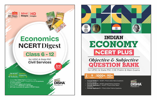 Disha Combo (set of 2 Books) Indian Economy NCERT Digest (Concept Note ...