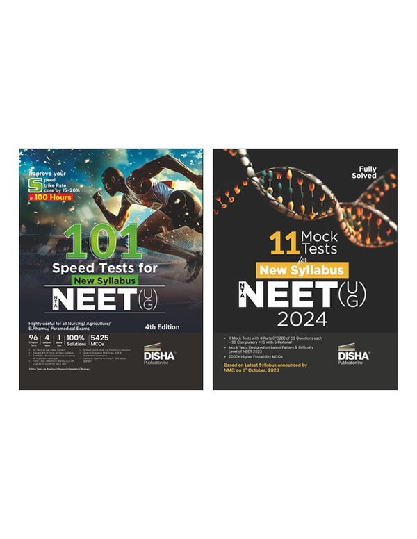 Combo (set of 2 Books) 101 Speed Tests with 11 Mock Tests for New Syllabus NTA NEET (UG) 2nd Edition | Improve your Score by 15-20% | Physics, Chemistry & Biology | Optional Questions | 100% Solutions