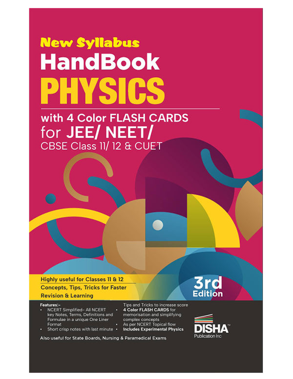 New Syllabus HandBook Physics with 4 Color Flash Cards for JEE, NEET, CBSE Class 11/ 12 & CUET - 3rd Edition | Complete NCERT in One Liner Format | Engineering, Medical, Nursing, Paramedical, XI & XII