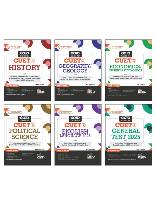 Combo (set of 6 Books) Go To Guides for CUET (UG) Humanities Stream - History, Political Science, Geography, Economics, English & General Tests 3rd Edition | Central Universities Entrance Test |