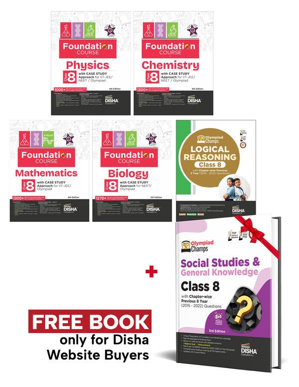 Foundation Course in Class 8 Physics, Chemistry, Mathematics & Biology with Case Study Approach & Mental Ability Book for IIT JEE/ NEET/ Olympiad - 6th Edition