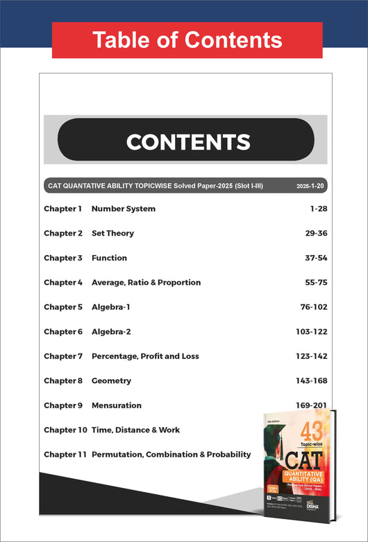 Disha Combo (3 Books) 43 Topic-wise CAT QA, DILR & VARC Previous Year ...