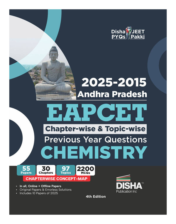 Disha 2025 - 2015 Andhra Pradesh  EAPCET Chapter-wise & Topic-wise Previous Year Solved Papers Chemistry with Concept Maps 4th Edition| PYQs Question Bank for 2026 Engineering Exams | 1700+ MCQs