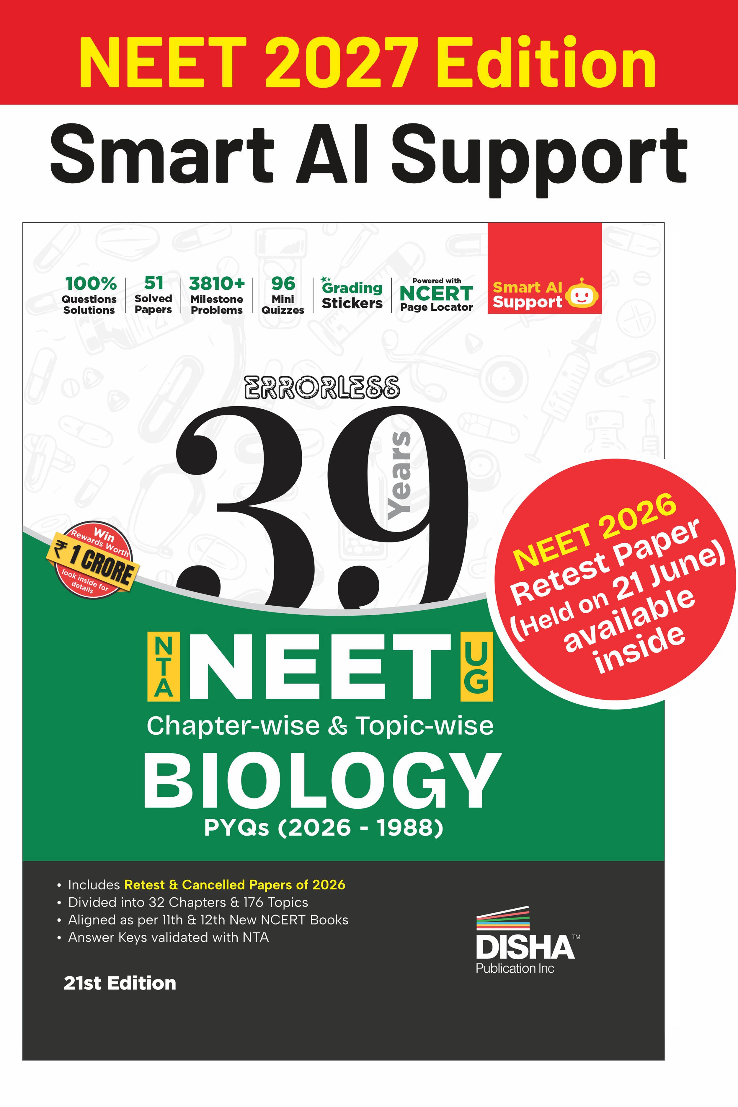 Disha Errorless 39 Years NTA NEET (UG) Chapter-wise & Topic-wise ...