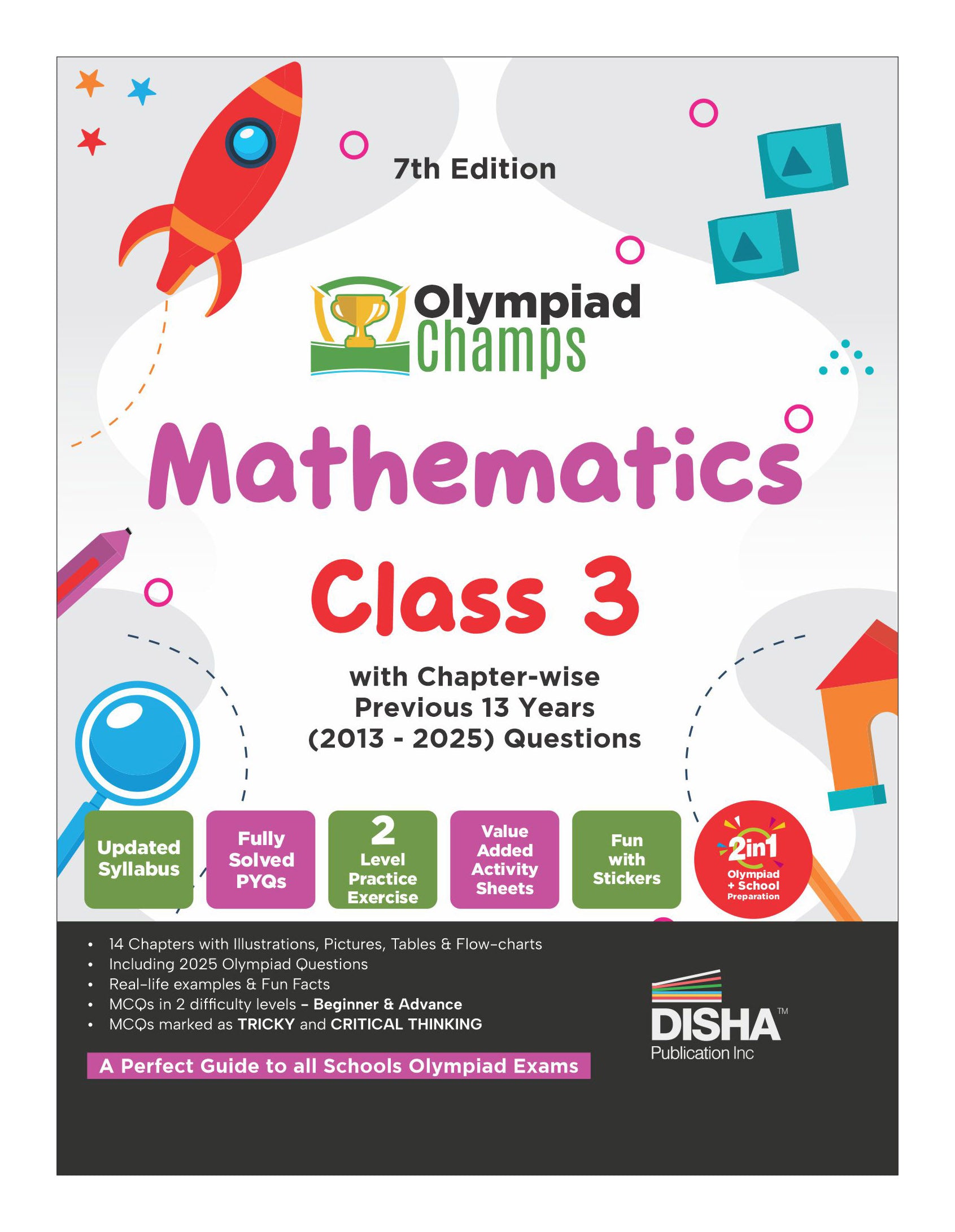 Disha Olympiad Champs Mathematics Class 3 with Chapter-wise Previous 1 ...