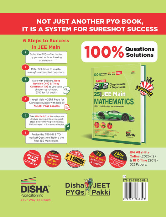 Disha Errorless 202 Chapter-wise & Topic-wise 25 Year Mathematics JEE ...