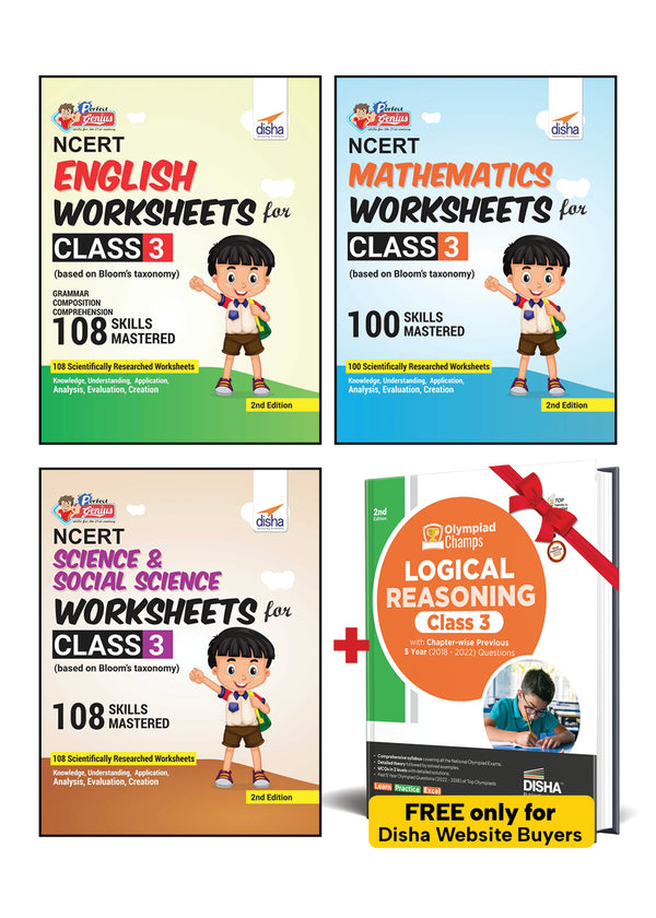 Perfect Genius NCERT English, Mathematics, Science & Social Science Worksheets for Class 3 (based on Bloom's taxonomy) 2nd Edition