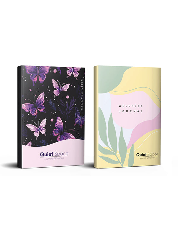 Quiet Space Combo: Daily Planner + Wellness Journal