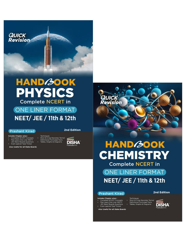 Combo (set of 2 Books) HandBook Physics & Chemistry - Complete NCERT in One Liner Format for NEET/ JEE/ 11th & 12th | Engineering, Medical, CBSE Class XI & XII