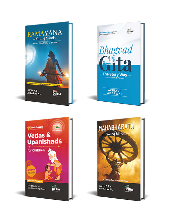 Best Of Disha Wisdom Series: Boxset of 4 books containing Stories & Learnings from the Ramayana, Mahabharata, Bhagvad Gita, Vedas & Upanishads | Student Takeaways & Reflections | Teenagers & Parents
